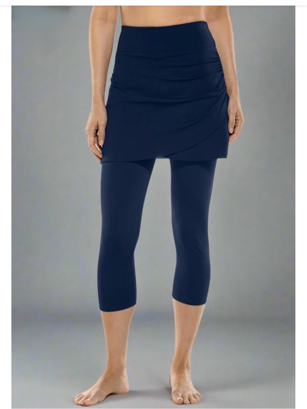Athleta Black Skirted Leggings with Side Pocket